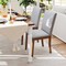 Costway Upholstered Dining Chairs Set of 2/4 with Nailhead Trim Rubber Wood Legs Padded Seat